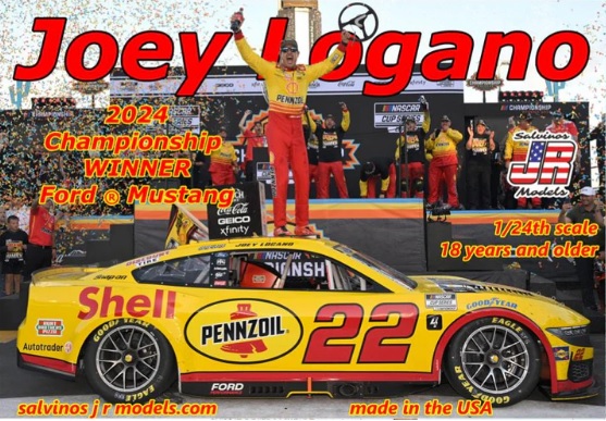 #22 Pennzoil Joey Logano 2024 Ford Mustang Salvino's JR Models Kit Sealed