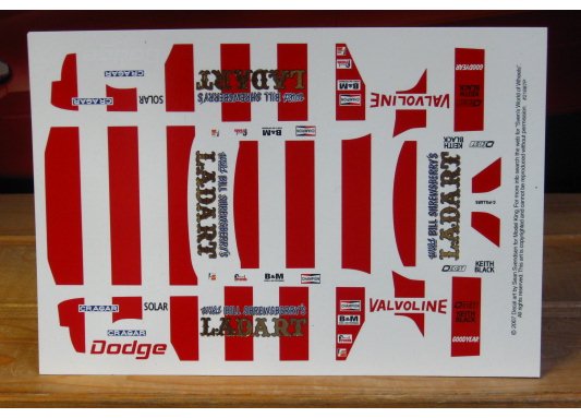 LA Dart Bill Shrewsberry Decals