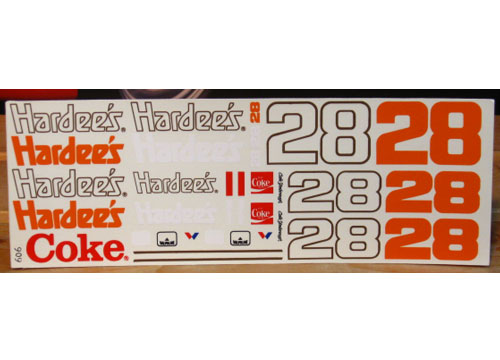 #28 Hardees Cale Yarborough 1985 Fred Cady #606