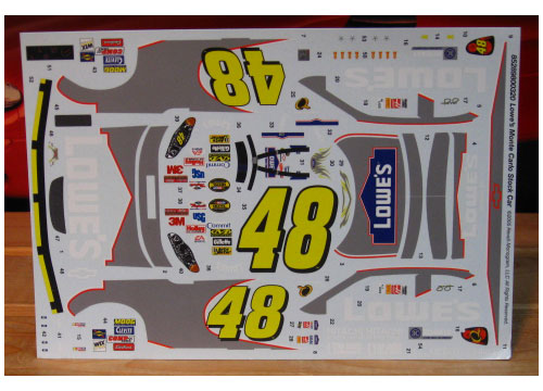 #48 Lowe's Jimmie Johnson 2005 Monte Carlo Revell Decals