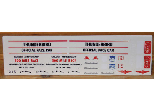 Fred Cady #215 1961 Thunderbird Indy Pace Car