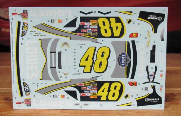 #48 Lowe's Jimmie Johnson 2007 Monte Carlo Revell Decals
