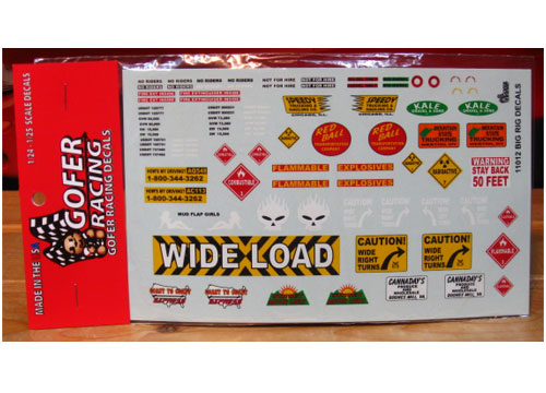 Gofer Decals #11012 Big Rig Truck Decals