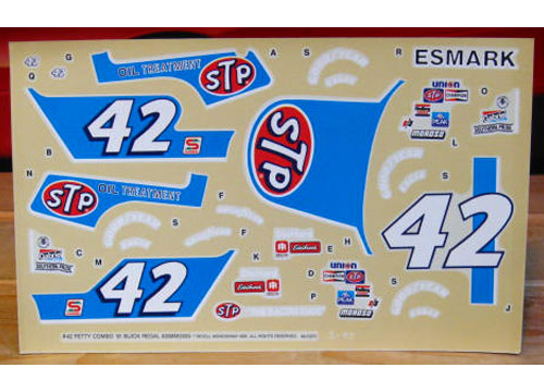 #42 STP Kyle Petty 1981 Buick Monogram Kit Decals