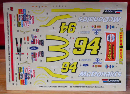 #94 McDonalds Bill Elliott 1997 Monogram