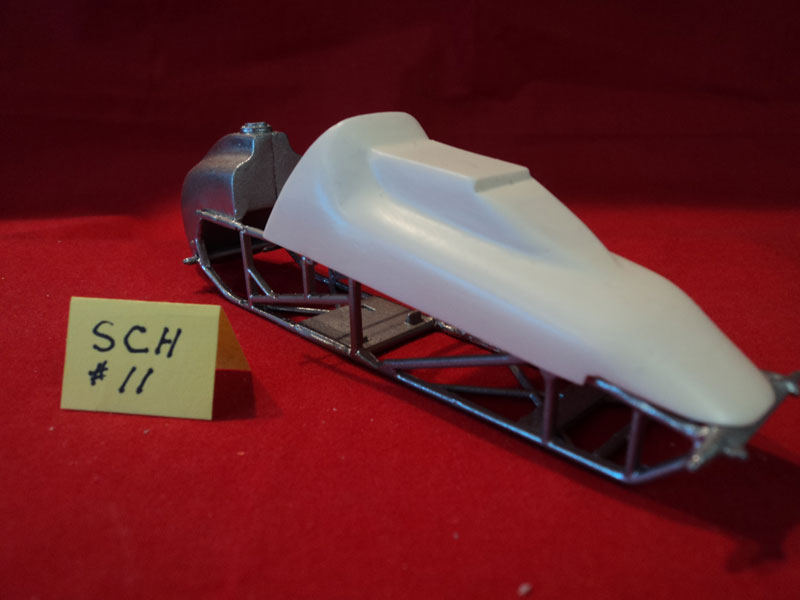 SCH-11 Resin Parts Bogar Opperman w/Cross Decal Sprint Car Hood